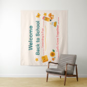 Back to School Banner Classroom Decor Welcome タペストリー (インサイチュ)