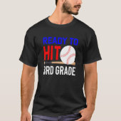 Back To School Baseball Ready To Hit 3rd Grade Stu Tシャツ (正面)