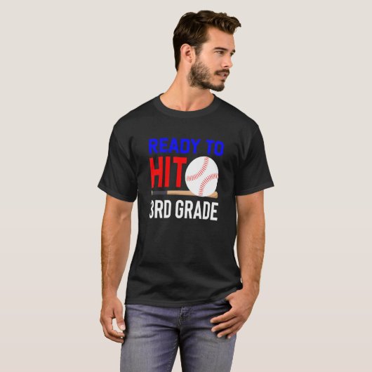 Back To School Baseball Ready To Hit 3rd Grade Stu Tシャツ (正面フル)
