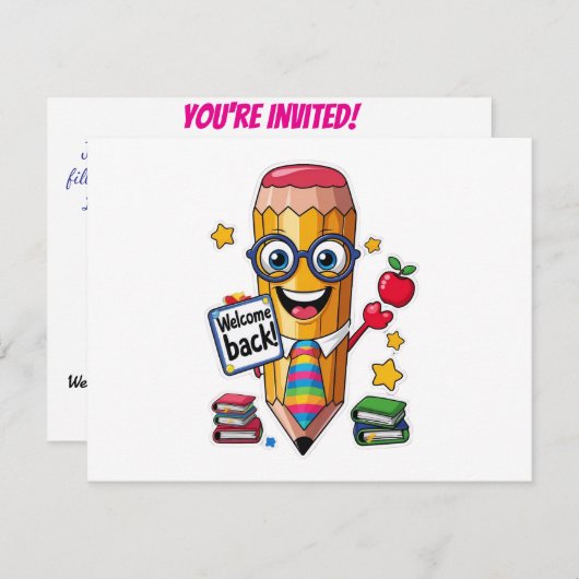 Back to School Bash Invitation 招待状 (正面/裏面)