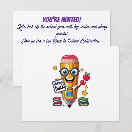 Back to School Bash – Looking Sharp Invitation 招待状 (正面/裏面)