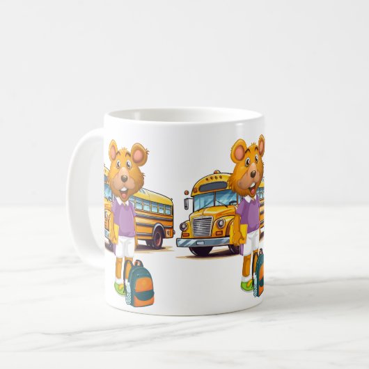 Back-to-School Bear コーヒーマグカップ (正面左)