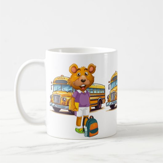 Back-to-School Bear コーヒーマグカップ (左)