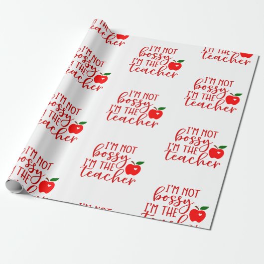 back to school bossy teacher ラッピングペーパー (アンロールド)