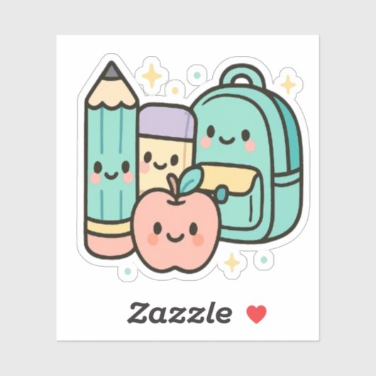 Back-to-School Cartoon Design シール (シート)
