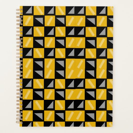 Back to School Chessboard Pattern – Rulers & Trian プランナー手帳 (正面)