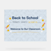 Back to School Classroom Sign | Acrylic Welcome Ar アクリルサイン (正面)