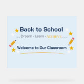 Back to School Classroom Sign | Acrylic Welcome Ar アクリルサイン (正面)