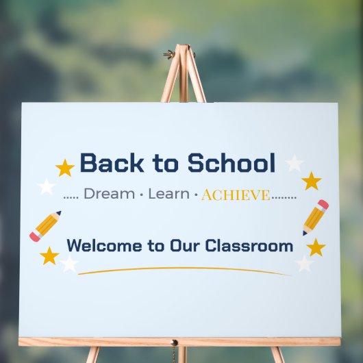 Back to School Classroom Sign | Acrylic Welcome Ar アクリルサイン (ニュートラル)