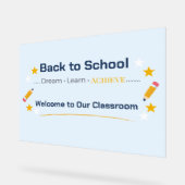Back to School Classroom Sign | Acrylic Welcome Ar アクリルサイン (傾斜)