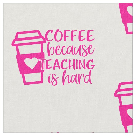 back to school coffee lover teacher cute ファブリック (クローズアップ)