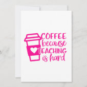 back to school coffee lover teacher cute 招待状 (正面)