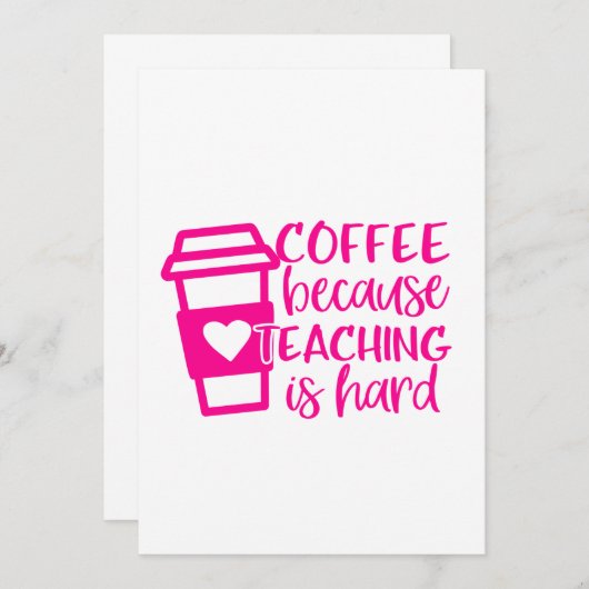 back to school coffee lover teacher cute 招待状 (正面/裏面)