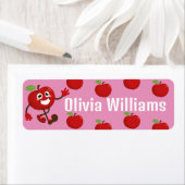 Back to School Cute Cartoon Fun Red Apple ラベル (インサイチュ)