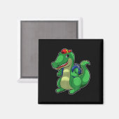 Back To School Cute Crocodile Funny Croc Backpack  マグネット (正面/裏面)