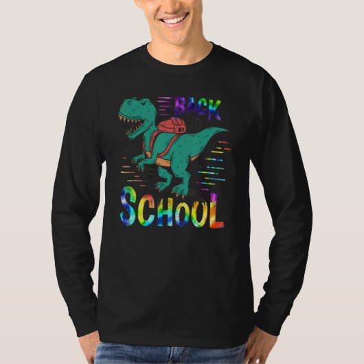 Back To School Dinosaur Tye Dye Teacher Students B Tシャツ (正面)