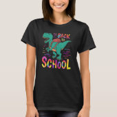 Back To School Dinosaur Tye Dye Teacher Students B Tシャツ (正面)