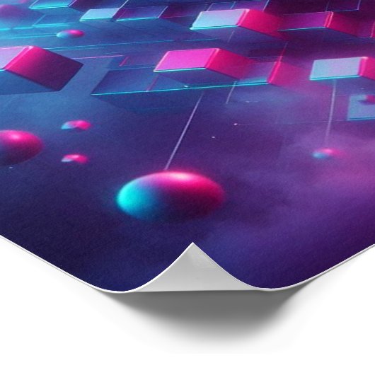 Back to School Dreamy Neon Floating Vision ポスター (角)