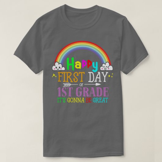 Back to School First Day Of First Grade Hello 1st Tシャツ (デザイン正面)