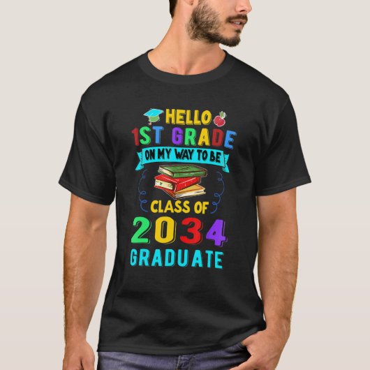 Back to School First Day Of First Grade Hello Kids Tシャツ (正面)