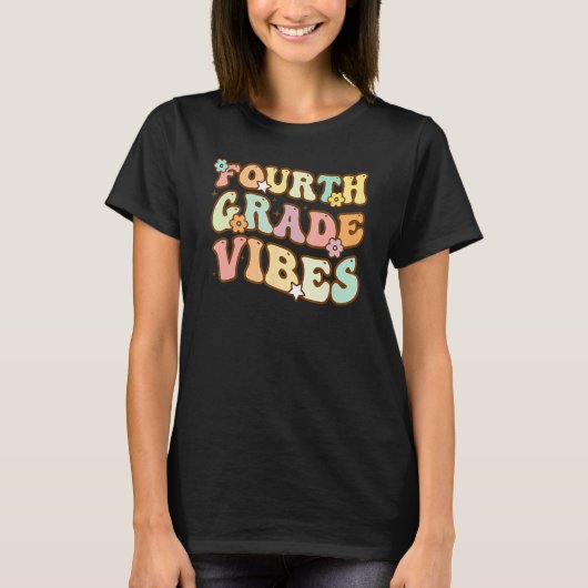 Back To School Fourth Grade Vibes Student Teacher  Tシャツ (正面)