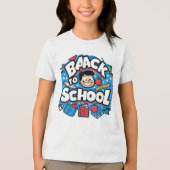 Back to School Fun – Colorful Cartoon  トライブレンドＴシャツ (正面)