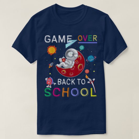Back to School Funny Game Over Teacher Student Ast Tシャツ (デザイン正面)