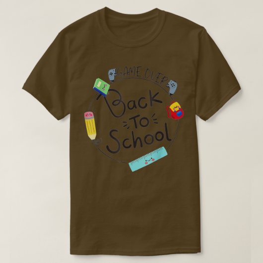 Back to School Funny Game Over Teacher Student Con Tシャツ (デザイン正面)
