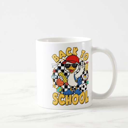 Back To School Funny Silly Goose First Day Of Scho コーヒーマグカップ (右)