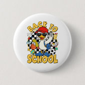 Back To School Funny Silly Goose First Day Of Scho 缶バッジ (正面)