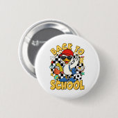 Back To School Funny Silly Goose First Day Of Scho 缶バッジ (正面&裏面)