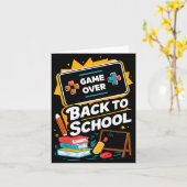 Back to School Gamer Level Up New School Year カード (黄色い花)