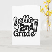 Back To School Gift - Hello Second (2nd) Grade Kid カード (黄色い花)