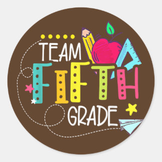 Back To School Gifts Team Fifth Grade 5th Teacher ラウンドシール