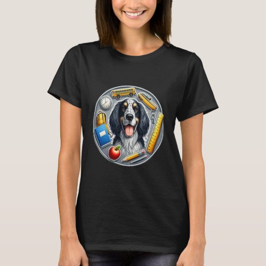 Back To School Gordon Setter Dog Boy Girl Owner St Tシャツ (正面)