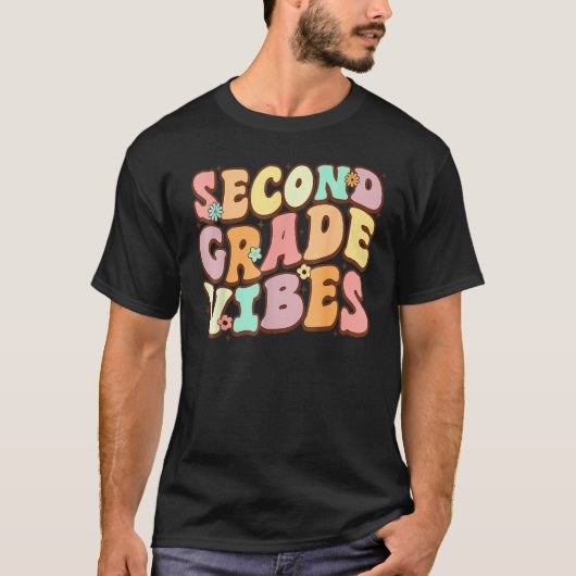 Back To School Groovy Second Grade Vibes 2nd Grade Tシャツ (正面)