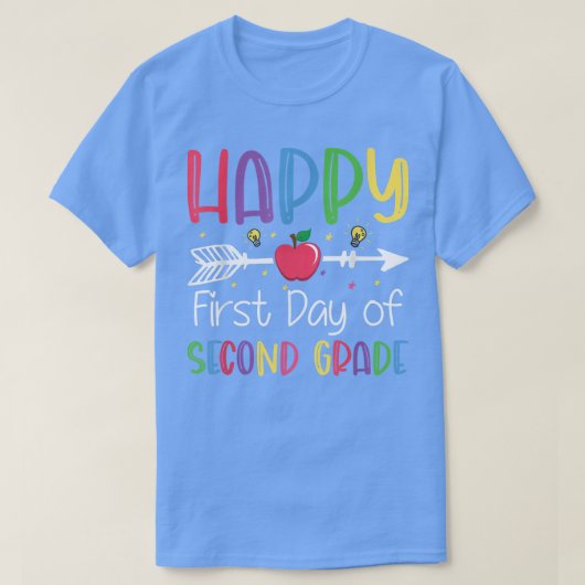 Back To School Happy First Day Of 2nd Grade Teache Tシャツ (デザイン正面)
