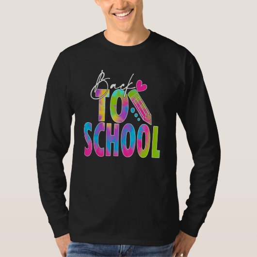 Back To School Happy First Day Of School Tie dye T Tシャツ (正面)