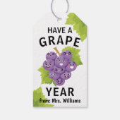 Back to School Have a Great Year Cute Fun Grape ギフトタグ (裏面)