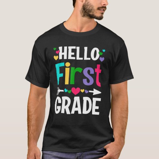 Back To School Hello 1st Grade First Day Teacher S Tシャツ (正面)