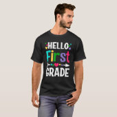 Back To School Hello 1st Grade First Day Teacher S Tシャツ (正面フル)