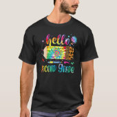 Back To School Hello 2nd Grade Leopard Tie Dye Pen Tシャツ (正面)