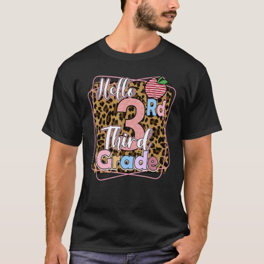 Back To School Hello 3rd Third Grade  Teachers Stu Tシャツ (正面)