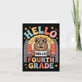 Back To School Hello 4th Grade Capybara Fourth Gra カード (正面)