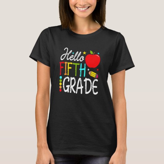 Back To School Hello Fifth Grade Team 5th Grade Te Tシャツ (正面)