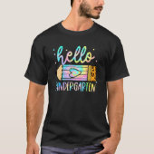 Back To School Hello Kindergarten Leopard Pencil K Tシャツ (正面)