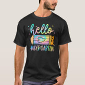 Back To School Hello Kindergarten Leopard Tie Dye Tシャツ (正面)