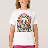 Back to School Hello Kindergarten Teacher Kids Tシャツ (正面)