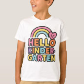 Back to School Hello Kindergarten Teacher Kids Tシャツ (正面)