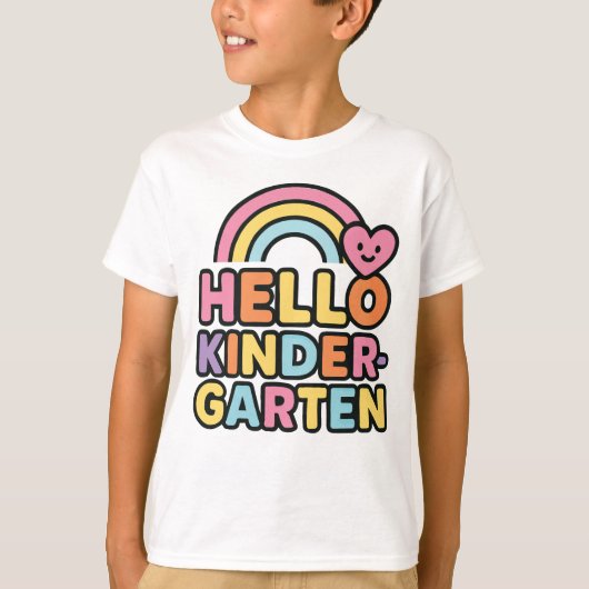 Back to School Hello Kindergarten Teacher Kids Tシャツ (正面)